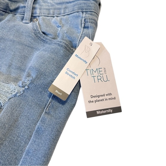 Time And Tru Maternity Comfort Stretch Distressed Denim Shorts Set of Two Size S - Picture 9 of 14